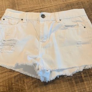 Forever 21 white denim short shorts, 26